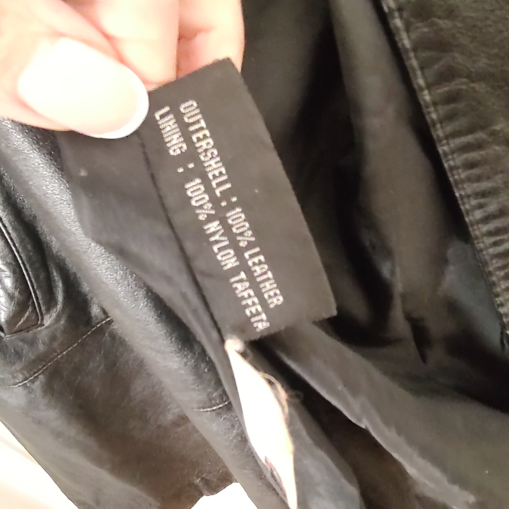 Vintage 80s leather oversized fit coat EUC S M - Picture 7 of 7